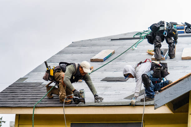 Professional Gutter Installation technician working in Corning, NY